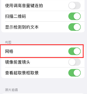 蜀山苹果手机维修网点分享iPhone如何开启九宫格构图功能 